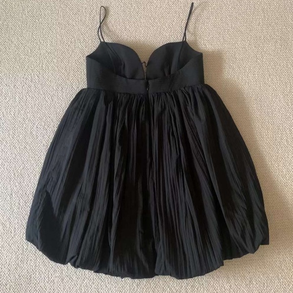 NEW Acler Palermo Sleeveless Sweetheart Bubble-Hem Taffeta Mini Dress - Black - Picture 6 of 14